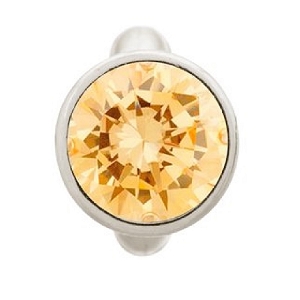 Round Champagne Dome Sterling Silver Charm 41158-3